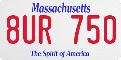 MA license plate 8UR750