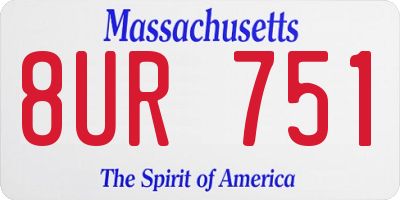 MA license plate 8UR751