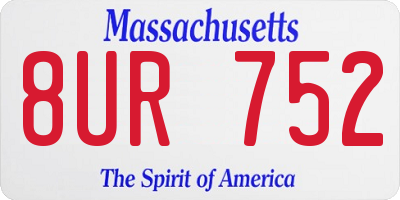 MA license plate 8UR752