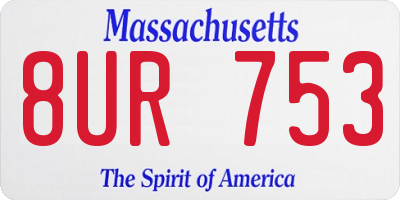 MA license plate 8UR753