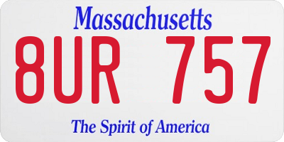 MA license plate 8UR757