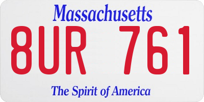 MA license plate 8UR761