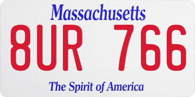 MA license plate 8UR766