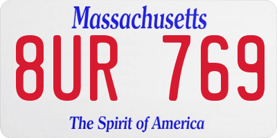 MA license plate 8UR769