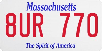 MA license plate 8UR770
