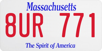 MA license plate 8UR771