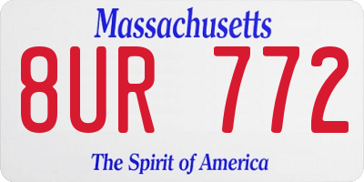 MA license plate 8UR772