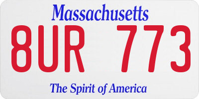 MA license plate 8UR773