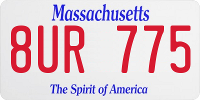 MA license plate 8UR775