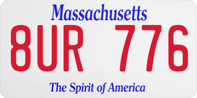 MA license plate 8UR776