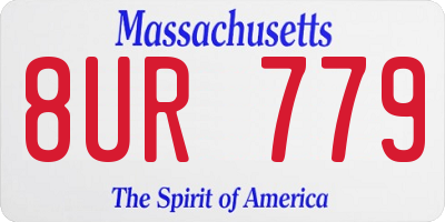 MA license plate 8UR779