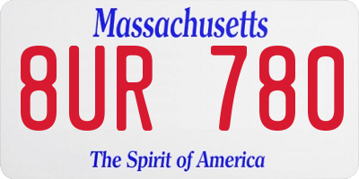 MA license plate 8UR780