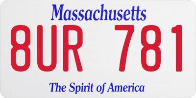MA license plate 8UR781
