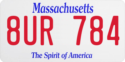 MA license plate 8UR784