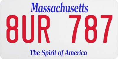 MA license plate 8UR787