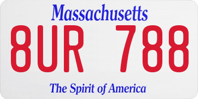 MA license plate 8UR788