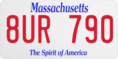 MA license plate 8UR790