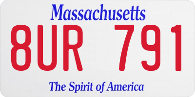 MA license plate 8UR791