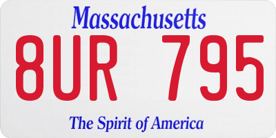 MA license plate 8UR795