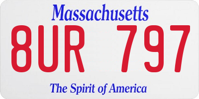 MA license plate 8UR797