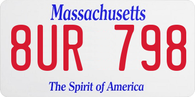 MA license plate 8UR798