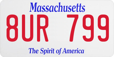 MA license plate 8UR799