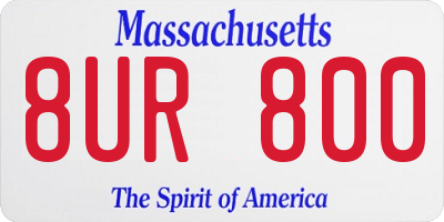 MA license plate 8UR800