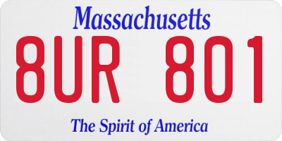 MA license plate 8UR801