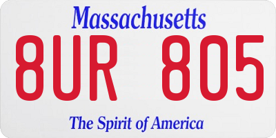 MA license plate 8UR805