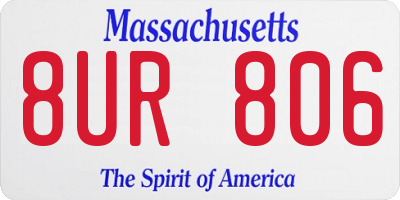 MA license plate 8UR806