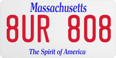MA license plate 8UR808