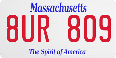 MA license plate 8UR809