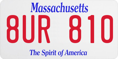 MA license plate 8UR810