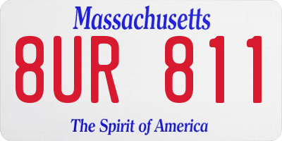 MA license plate 8UR811