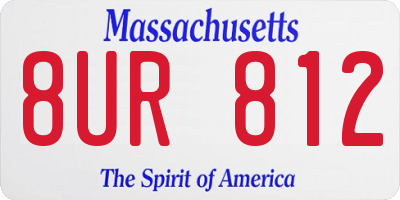 MA license plate 8UR812