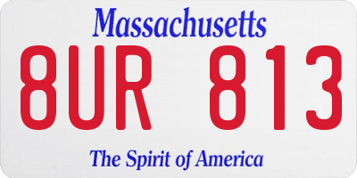 MA license plate 8UR813