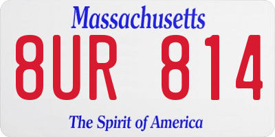 MA license plate 8UR814