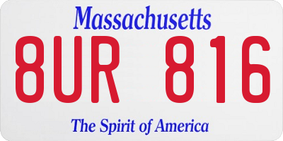 MA license plate 8UR816
