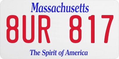 MA license plate 8UR817