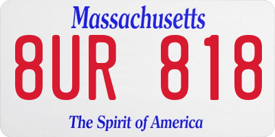 MA license plate 8UR818