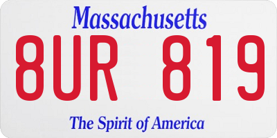MA license plate 8UR819