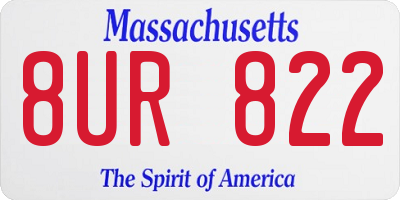 MA license plate 8UR822