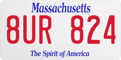MA license plate 8UR824