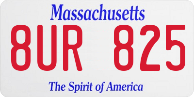 MA license plate 8UR825