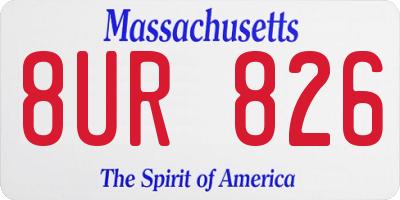 MA license plate 8UR826