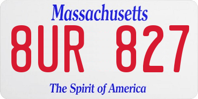 MA license plate 8UR827