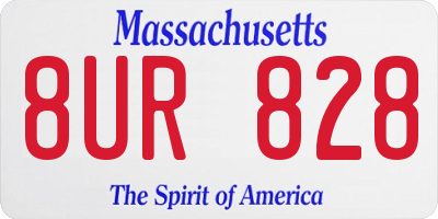 MA license plate 8UR828