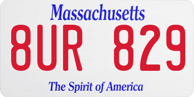 MA license plate 8UR829