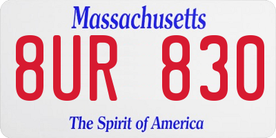 MA license plate 8UR830