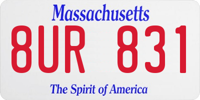 MA license plate 8UR831